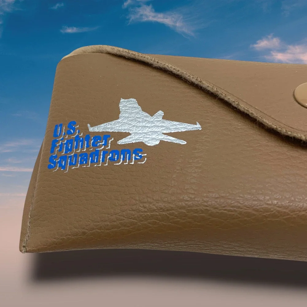 US Fighter Squadron Aviator Sunglasses Gold Frame Green Lens + Printed Case